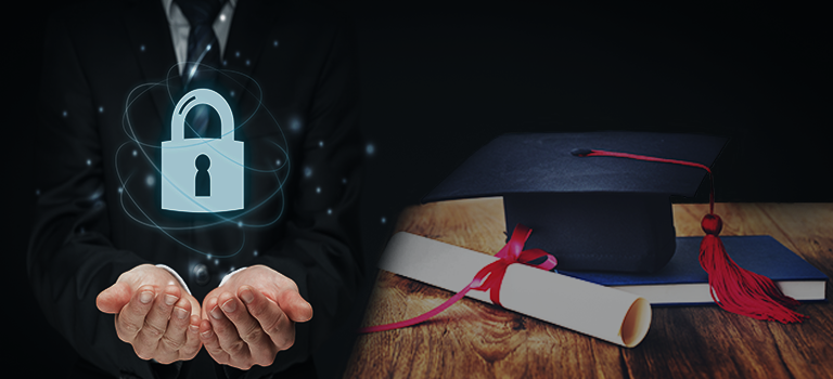 Cybersecurity Education cap and degree