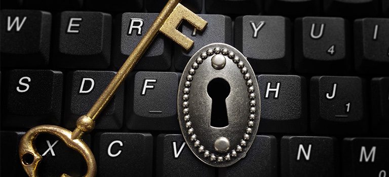 lock and key on a keyboard