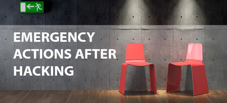 emergency sign in room with red chairs, emergency, hacking metaphor